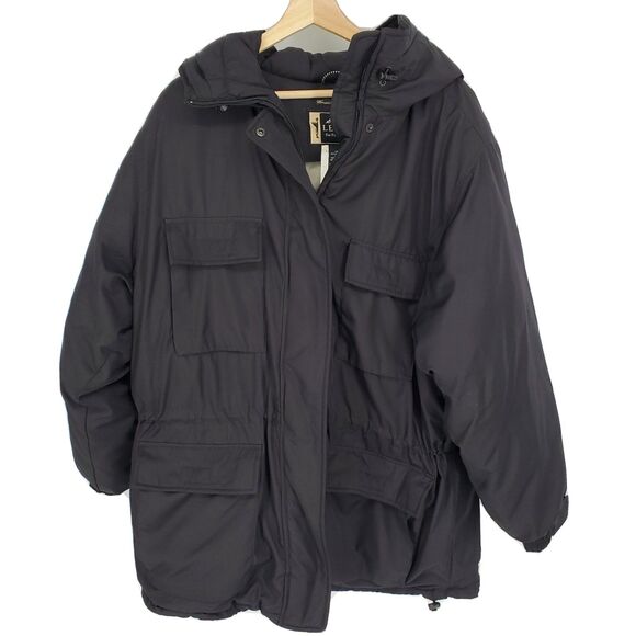 Eddie Bauer Womens Polar Parka Coat Down Filled Hooded Black Size XXL - Picture 1 of 3